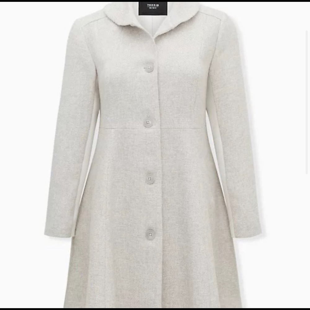 NWT Torrid Wool Blend Shawl Collar Coat 4X Gray